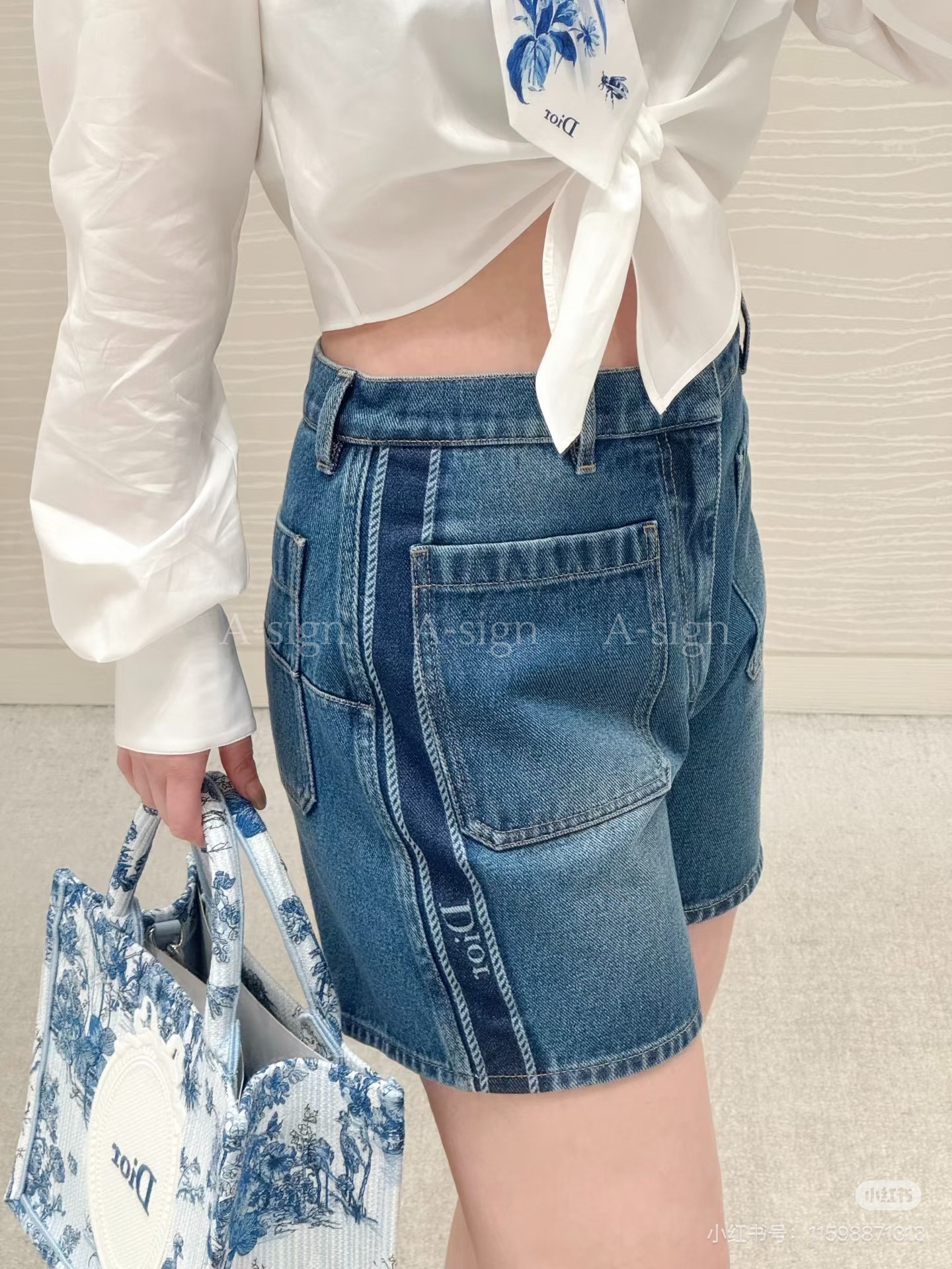 디올 숏 스톤워싱 코튼 팬츠 [정상가 230만원대]