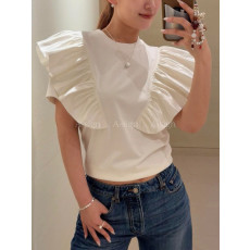 루이비통 러플 장식 티셔츠 [정상가 220만원대]