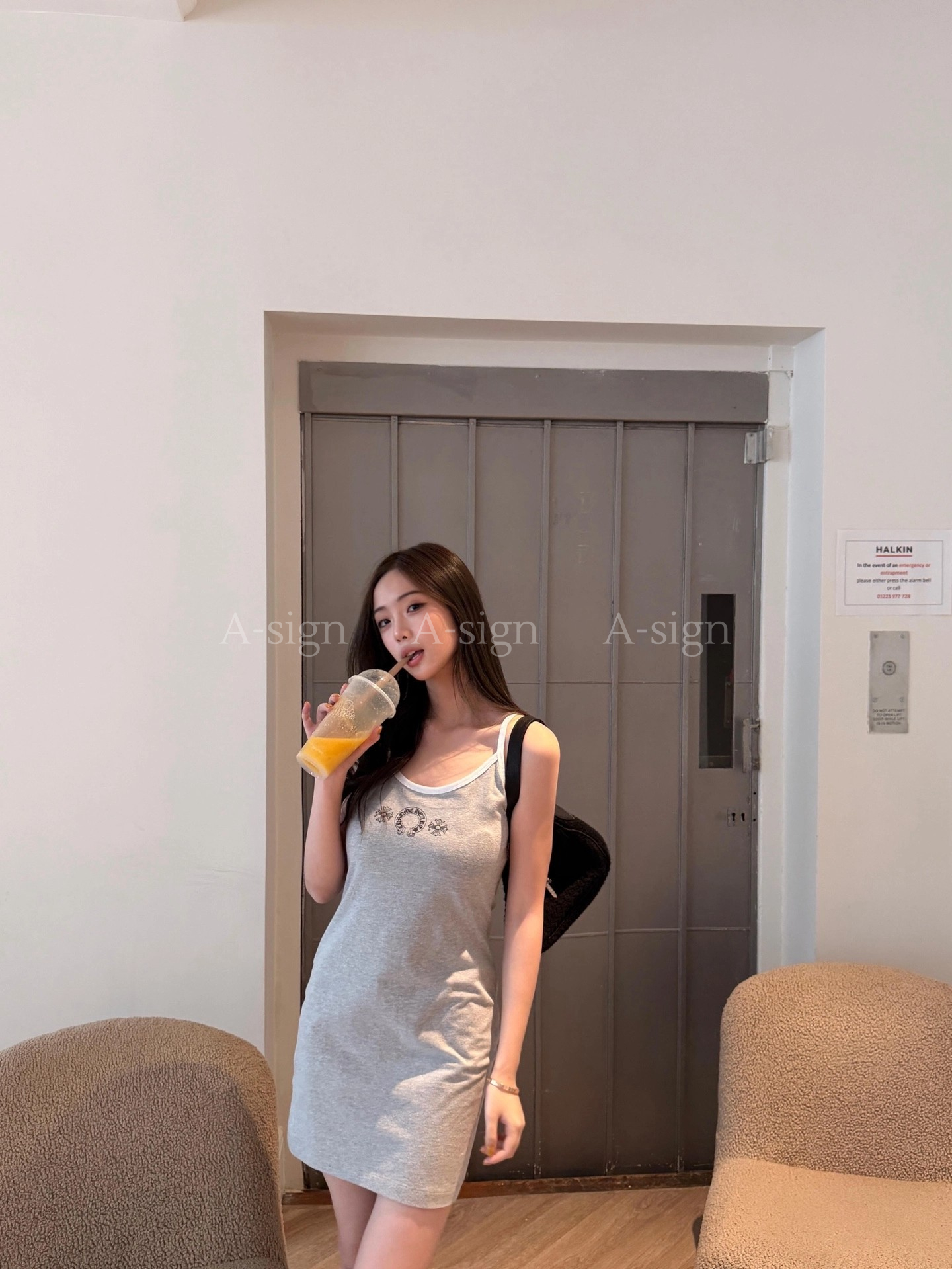 크롬하츠 홀스슈 로고 탱크탑 원피스 [정상가 190만원대]